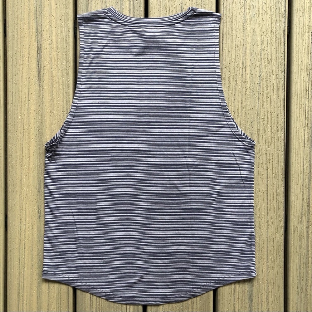 Athleta Striped Blue & Gray Sleeveless Tank Top Size XS - Picture 2 of 7